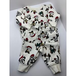 Disney Jumping Beans Baby Newborn Christmas Mickey Mouse Fleece Sweatshirt Set